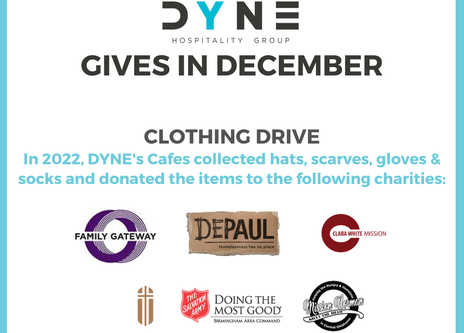 DYNE Hospitality Group Donates Over 700 Clothing Items to Local Charities
